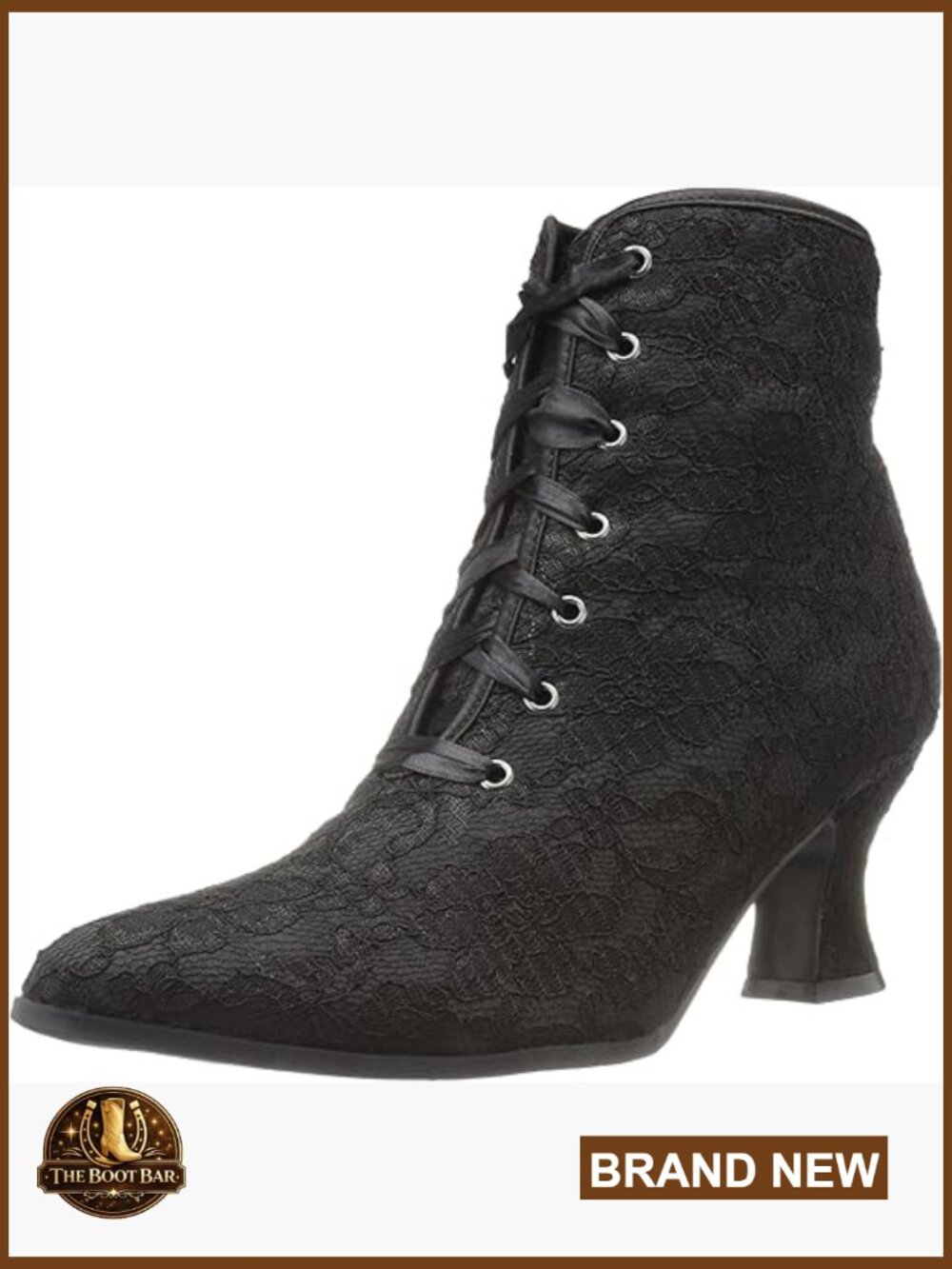 Women's Ankle Bootie with Block Heel - Pointed Toe - Slip-On Style